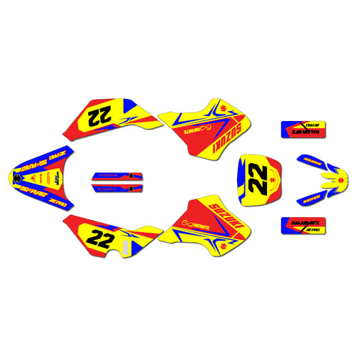 suzuki jr50 graphics kit 2000-2006 evader series red