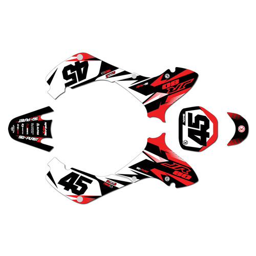 suzuki jr80 graphics kit 2001-2015 division series red