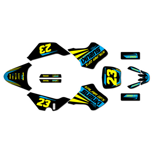 suzuki jr50 graphics kit 2000-2006 fh series cyan