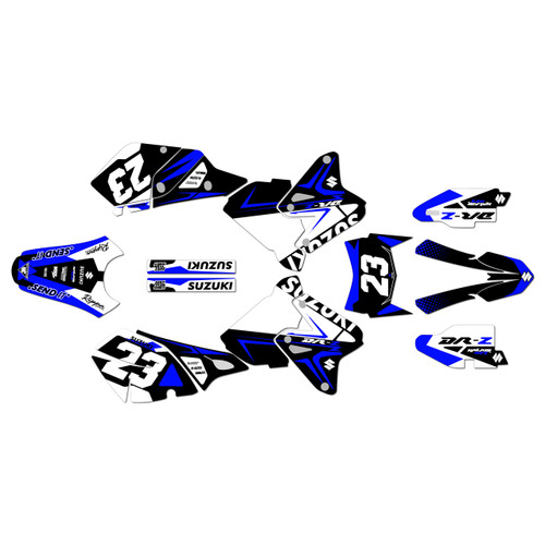 suzuki drz400 graphics kit 2000-2024 evader series blue