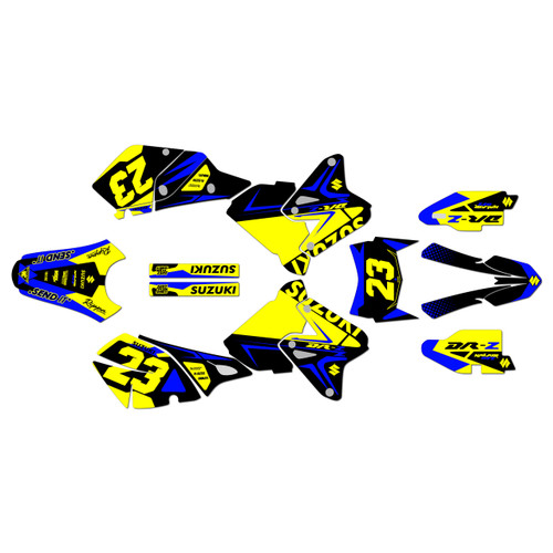 suzuki drz400 graphics kit 2000-2024 evader series yellow