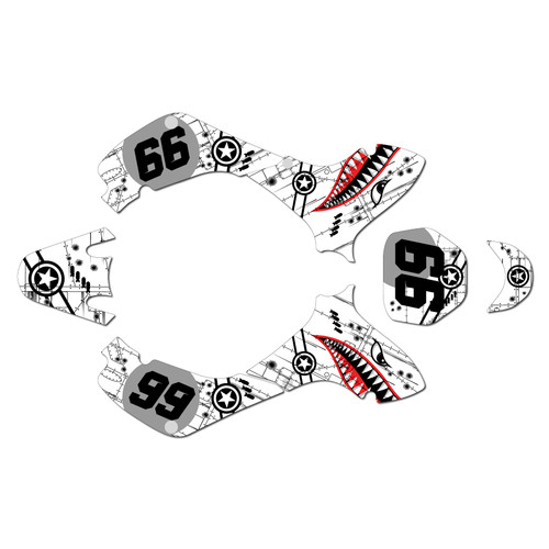 suzuki jr80 graphics kit 2001-2015 predator series white