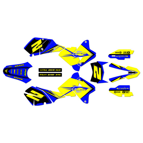 suzuki drz400 graphics kit 2000-2024 faze series yellow