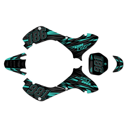 suzuki jr80 graphics kit 2001-2015 twitch series teal