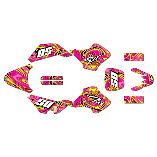 suzuki jr50 graphics kit 2000-2006 snagged series magenta
