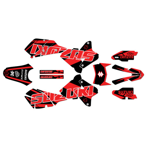 suzuki drz400 graphics kit 2000-2024 flow series red