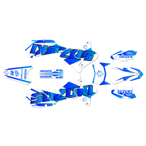 suzuki drz400 graphics kit 2000-2024 flow series blue-shift
