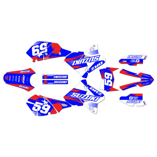 suzuki drz400 graphics kit 2000-2024 flux series red-shift