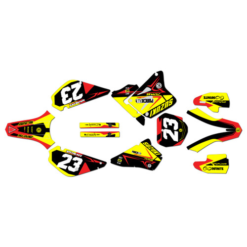 suzuki rm80u graphics kit all years evader series red
