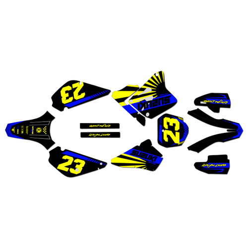 suzuki rm85u graphics kit all years fh series blue-yellow