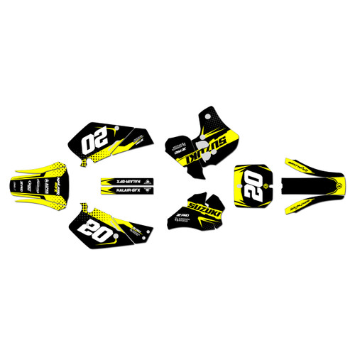 suzuki rm80 graphics kit 2000-2001 spear series yellow