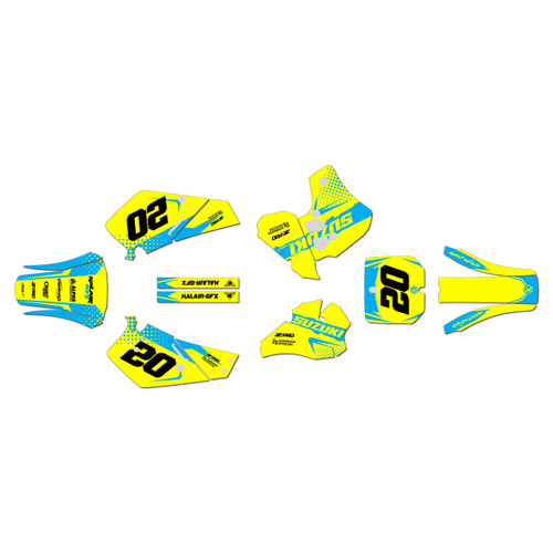 suzuki rm80 graphics kit 2000-2001 spear series cyan