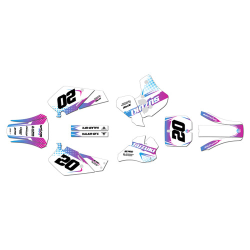 suzuki rm80 graphics kit 2000-2001 spear series magenta-shift