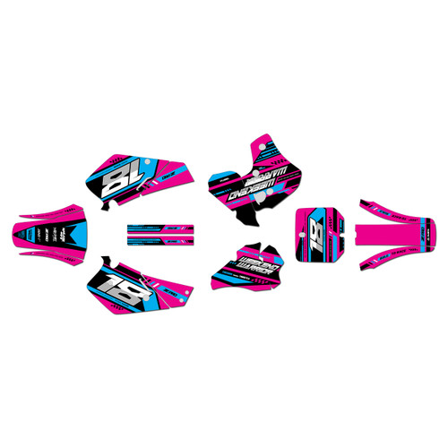 suzuki rm80 graphics kit 2000-2001 warrior series magenta
