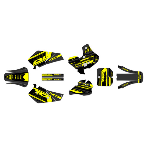 suzuki rm80 graphics kit 2000-2001 warrior series yellow