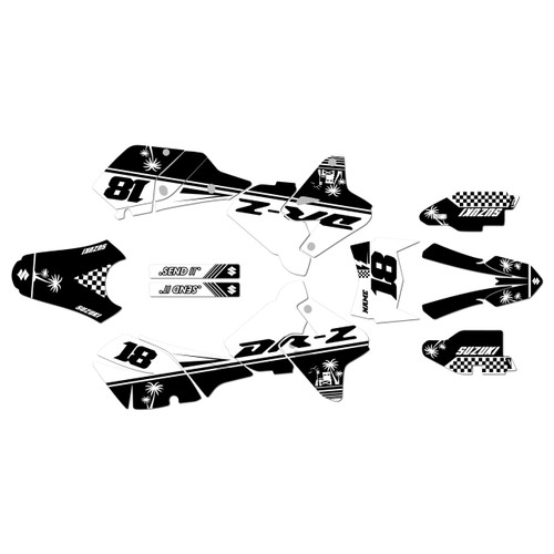 suzuki drz400 graphics kit 2000-2024 paradise series white