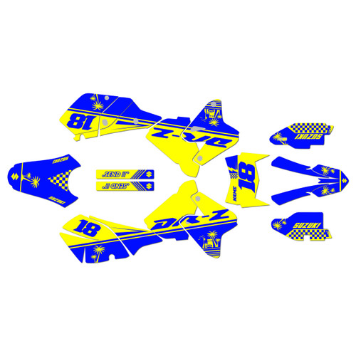 suzuki drz400 graphics kit 2000-2024 paradise series yellow-shift