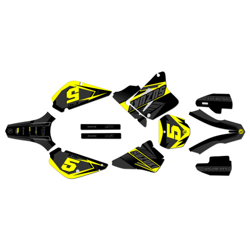 suzuki rm85u graphics kit all years turbo series yellow-shift