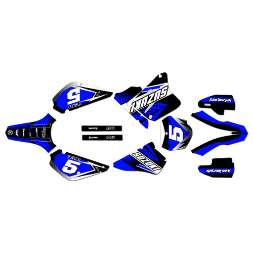 suzuki rm85u graphics kit all years turbo series blue