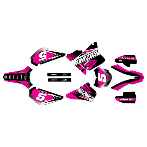 suzuki rm85u graphics kit all years turbo series magenta