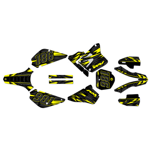 suzuki rm80u graphics kit all years twitch series yellow
