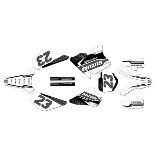 suzuki rm80u graphics kit all years viper series white
