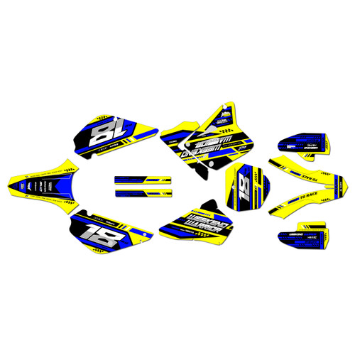 suzuki rm80u graphics kit all years warrior series blue