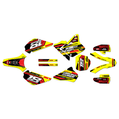 suzuki rm80u graphics kit all years warrior series red