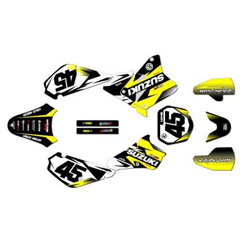 suzuki rm85 graphics kit 2001-2026 division series yellow
