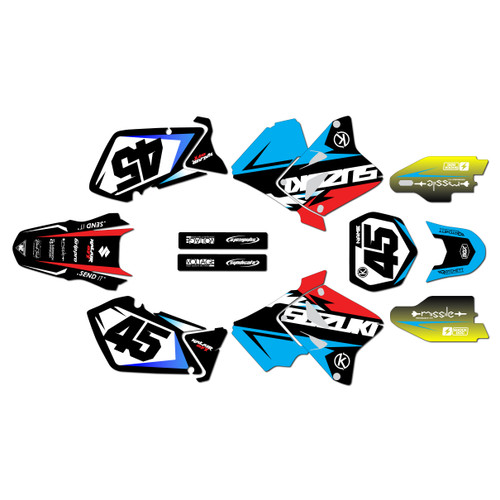 suzuki rm250 graphics kit 2001-2012 division series red