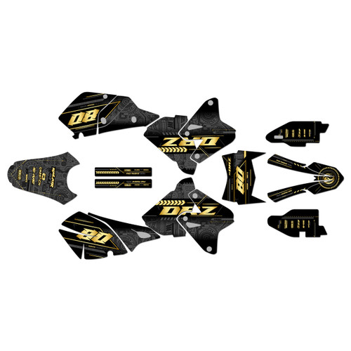 suzuki drz400 graphics kit 2000-2024 rift series gold