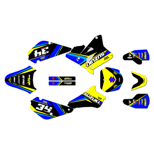 suzuki rm85 graphics kit 2001-2026 icon series yellow
