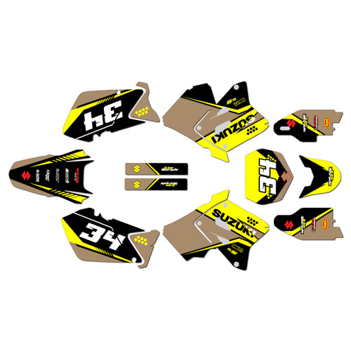 suzuki rm250 graphics kit 2001-2012 icon series tan