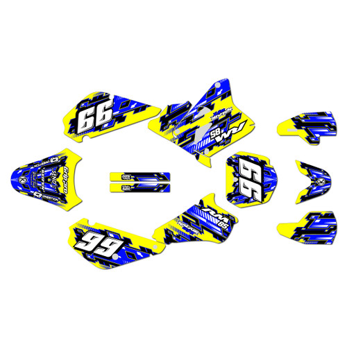 suzuki rm85 graphics kit 2001-2026 incision series blue-yel