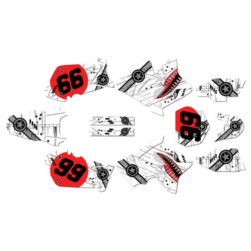 suzuki rm250 graphics kit 2001-2012 predator series white