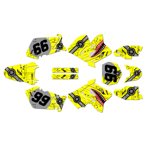 suzuki rm250 graphics kit 2001-2012 predator series yellow