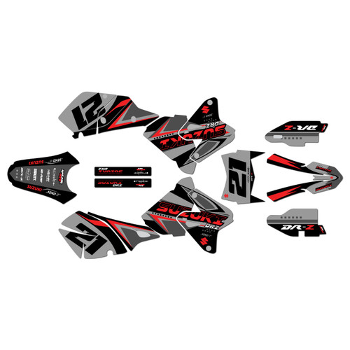 suzuki drz400 graphics kit 2000-2024 shaders series red