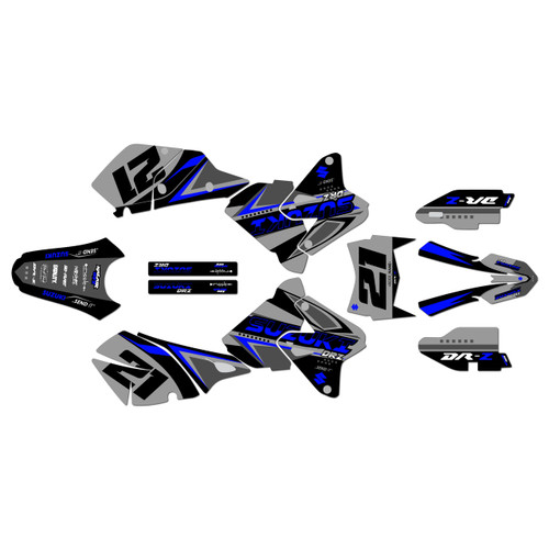 suzuki drz400 graphics kit 2000-2024 shaders series blue