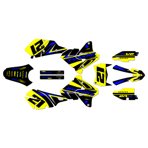 suzuki drz400 graphics kit 2000-2024 shaders series yellow-shift