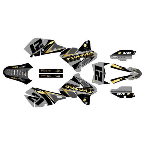 suzuki drz400 graphics kit 2000-2024 shaders series gold