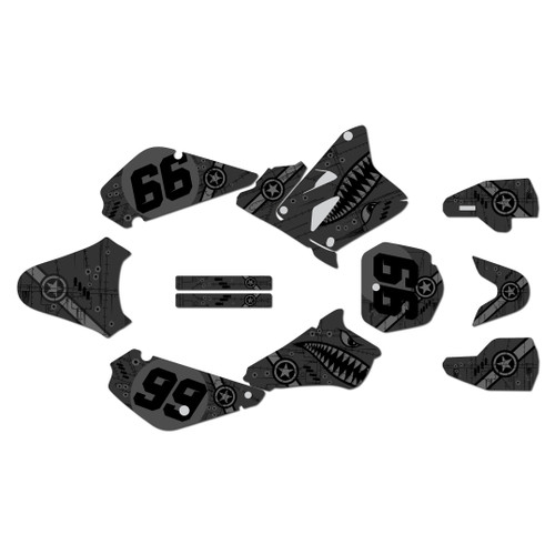 suzuki rm85 graphics kit 2001-2026 predator series grey