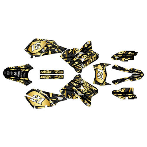 suzuki drz400 graphics kit 2000-2024 shatter series gold