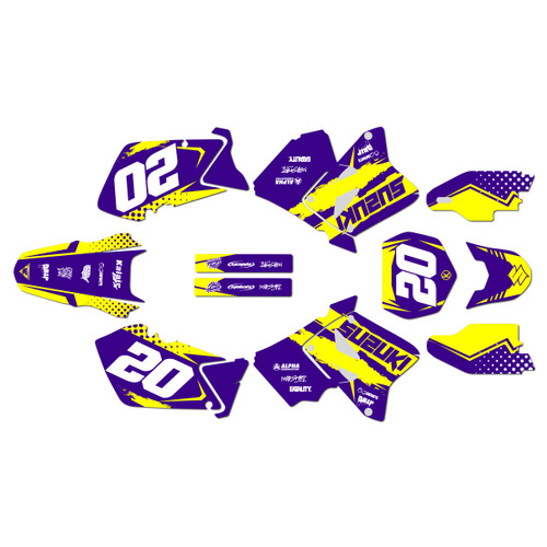 suzuki rm125 graphics kit 2001-2012 spear series purple