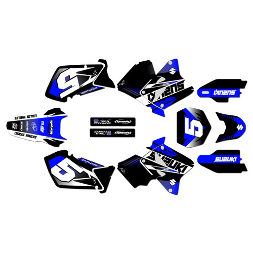 suzuki rm250 graphics kit 2001-2012 turbo series blue