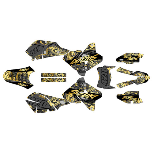 suzuki drz400 graphics kit 2000-2024 snagged series gold