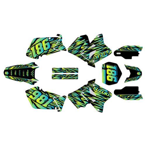 suzuki rm125 graphics kit 2001-2012 twitch series green
