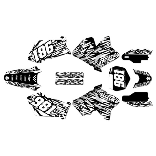 suzuki rm125 graphics kit 2001-2012 twitch series white