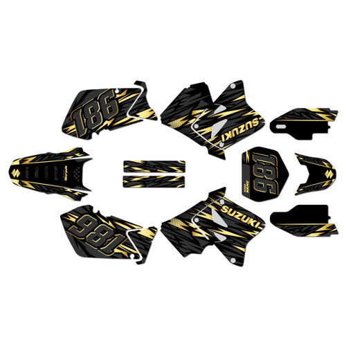 suzuki rm125 graphics kit 2001-2012 twitch series gold