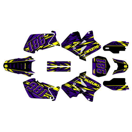 suzuki rm250 graphics kit 2001-2012 twitch series purple