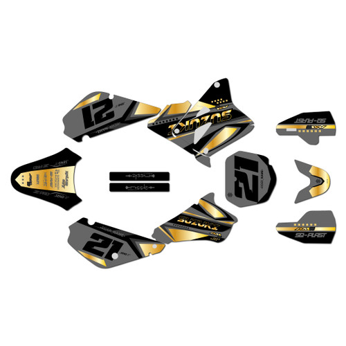 suzuki rm85 graphics kit 2001-2026 shaders series gold